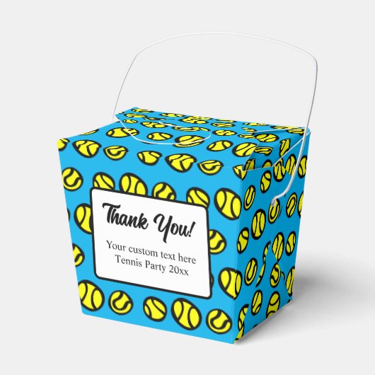 おもしろいテニスパーティーの応援用ボックス付カスタム文字 フェイバーボックス (正面サイド)