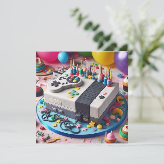 おもしろいテーマ子供の誕生日ケーキ カード (スタンド正面)