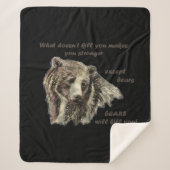 おもしろいデやる気を起こさせる引用文クマが殺す シェルパブランケット (正面)