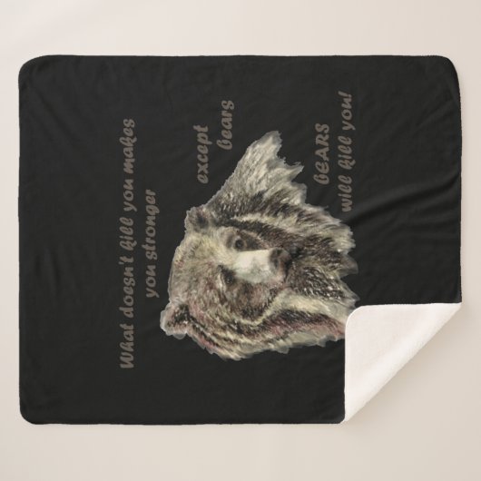 おもしろいデやる気を起こさせる引用文クマが殺す シェルパブランケット (正面(横))