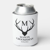 おもしろいディアホルンモノグラムグロムスマン提案花婿介添人 缶クーラー (缶正面)