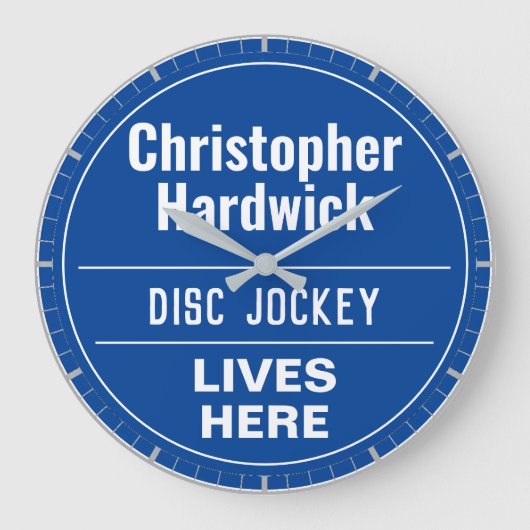 おもしろいディスクジョッキーウォールプラークスタイル大時計 ラージ壁時計 (正面)