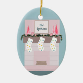 おもしろいディスコカスタムピンク セラミックオーナメント