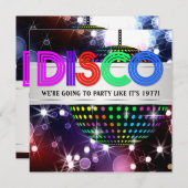 おもしろいディスコパーティの招待状 招待状 (正面/裏面)