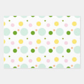 おもしろいディノパーティー恐竜のドット行かわいい子供 ラッピングペーパーシート (正面3)