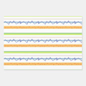 おもしろいディノパーティー恐竜のドット行かわいい子供 ラッピングペーパーシート (正面3)