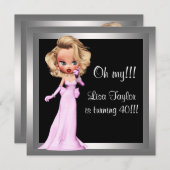 おもしろいディバウーマンズバースデーパーティー 招待状 (正面/裏面)