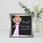 おもしろいディバウーマンズバースデーパーティー 招待状 (スタンド正面)