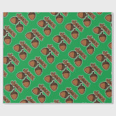 おもしろいディーズナッツ – グリーンホリデーラッピング紙 ラッピングペーパー (フラット)