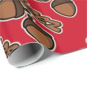 おもしろいディーズナット – 赤 ラッピングペーパー (ロールコーナー)