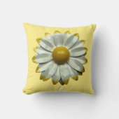 おもしろいデイジーフラワーオンバターイエローハッピーサマー クッション (正面)
