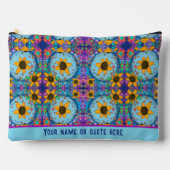 おもしろいデイジーフローラルパタカスタムーン化粧料バッグ アクセサリーポーチ (正面)