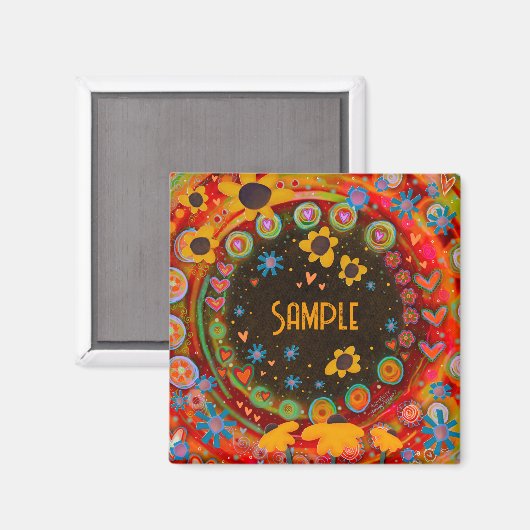 おもしろいデイジー花カスタム色磁石 マグネット (正面/裏面)