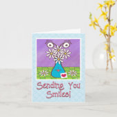 おもしろいデイジー花瓶顔考えズオブユー カード (黄色い花)