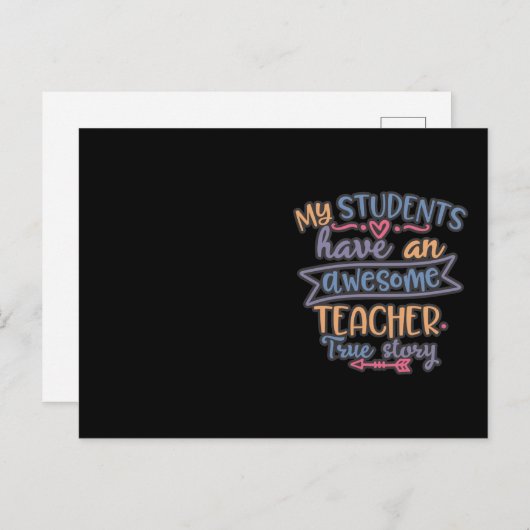 おもしろいデザインの私の生徒は最高の先生がいる ポストカード (正面/裏面)
