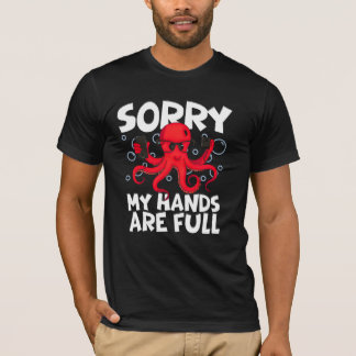 おもしろいデザインクールタコ保持電話 Tシャツ