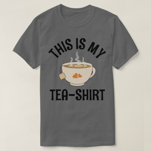 おもしろいデザインブラック文字こちらは私のお茶好き Tシャツ (デザイン正面)