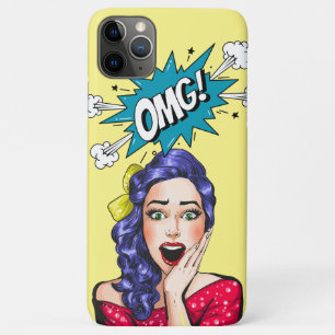 おもしろいデザインポップ・アートのヴィンテージアーOMGカラフルイエロー iPhone 11 PRO MAXケース