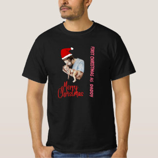 おもしろいデザイン初のパパのメリークリスマス Tシャツ