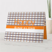 おもしろいデザイン（オレンジと格子模様） カード (裏面)