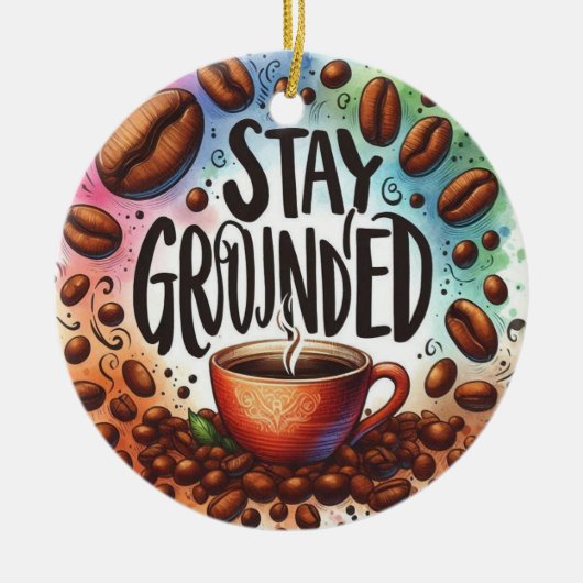 おもしろいデザイン。接地する セラミックオーナメント (正面)