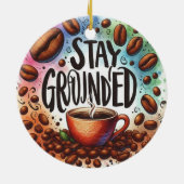 おもしろいデザイン。接地する セラミックオーナメント (裏面)