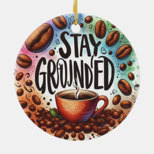 おもしろいデザイン。接地する セラミックオーナメント (裏面)