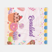 おもしろいデザートとキャンディフリースブランケット フリースブランケット (正面(横))