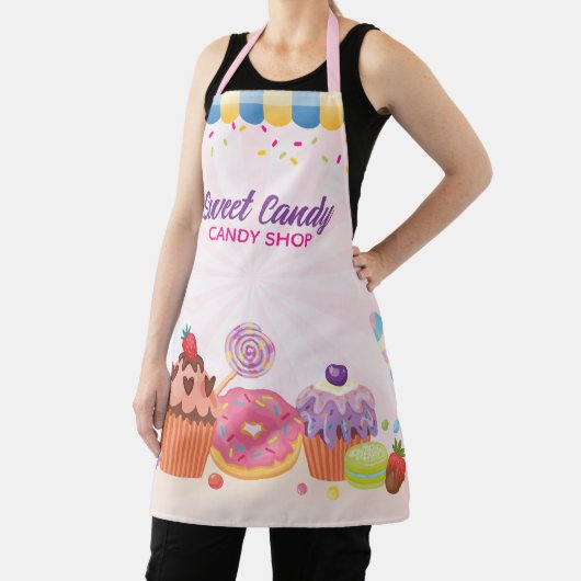 おもしろいデザートとキャンディーズキッチンエプロン エプロン (インサイチュ)