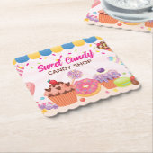おもしろいデザートとキャンディーズ飲料コースター ペーパーコースター (アングル)