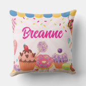 おもしろいデザートとキャンディ装飾用クッション クッション (裏面)