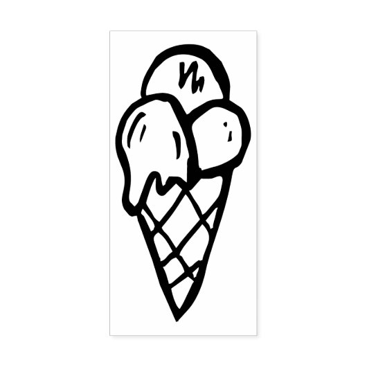 おもしろいデザートアイスクリームコーン木製アートスタンプ ラバースタンプ (インプリント)