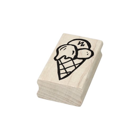 おもしろいデザートアイスクリームコーン木製アートスタンプ ラバースタンプ (スタンプ)