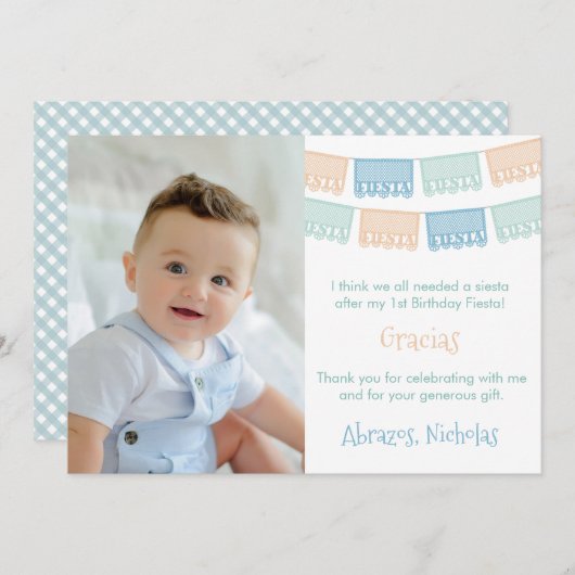 おもしろいデザートカラーズメキシカンフィエスタ写真 サンキューカード (正面/裏面)