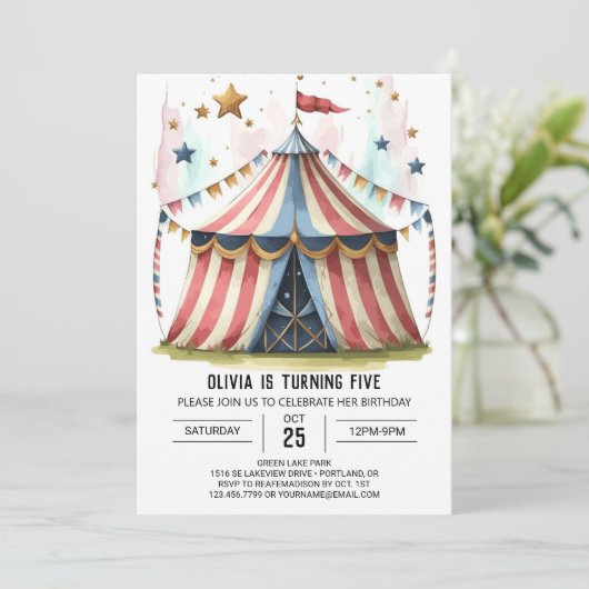 おもしろいデジタルウィムシー回路誕生日 招待状 (スタンド正面)