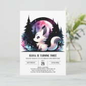 おもしろいデジタルウルフ誕生日 招待状 (スタンド正面)