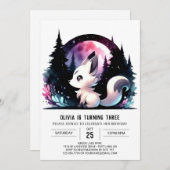 おもしろいデジタルウルフ誕生日 招待状 (正面/裏面)