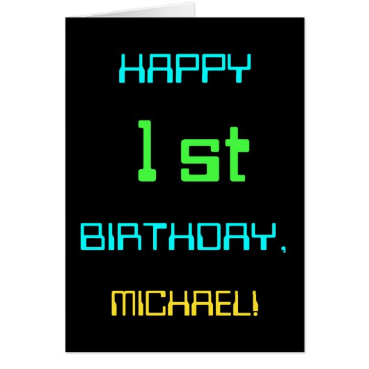 おもしろいデジタルコンピューティングをテーマにした第1誕生日 (正面)