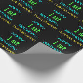 おもしろいデジタルコンピューティングをテーマにした第1誕生日 ラッピングペーパー (角)