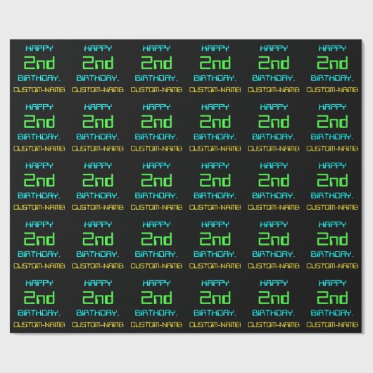 おもしろいデジタルコンピューティングをテーマにした第2の誕生日 ラッピングペーパー (フラット)