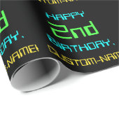 おもしろいデジタルコンピューティングをテーマにした第2の誕生日 ラッピングペーパー (ロールコーナー)