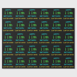 おもしろいデジタルコンピューティングをテーマにした11誕生日 ラッピングペーパー