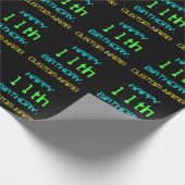 おもしろいデジタルコンピューティングをテーマにした11誕生日 ラッピングペーパー (角)