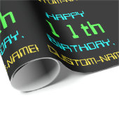 おもしろいデジタルコンピューティングをテーマにした11誕生日 ラッピングペーパー (ロールコーナー)