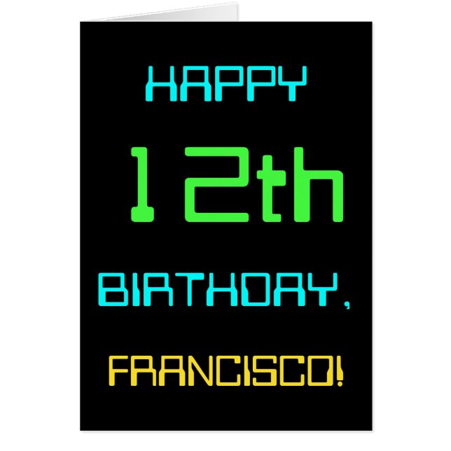 おもしろいデジタルコンピューティングをテーマにした12誕生日 (正面)