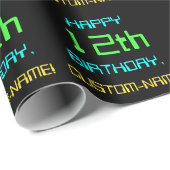 おもしろいデジタルコンピューティングをテーマにした12誕生日 ラッピングペーパー (ロールコーナー)