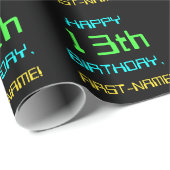 おもしろいデジタルコンピューティングをテーマにした13誕生日 ラッピングペーパー (ロールコーナー)