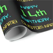 おもしろいデジタルコンピューティングをテーマにした14誕生日 ラッピングペーパー (ロールコーナー)