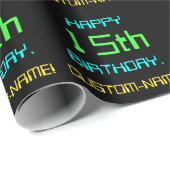 おもしろいデジタルコンピューティングをテーマにした15誕生日 ラッピングペーパー (ロールコーナー)