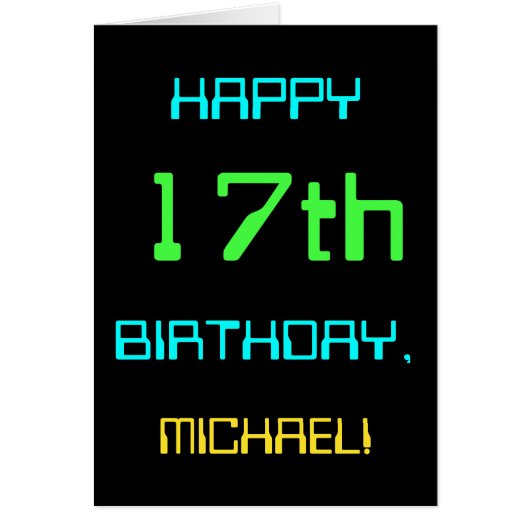 おもしろいデジタルコンピューティングをテーマにした17誕生日 (正面)
